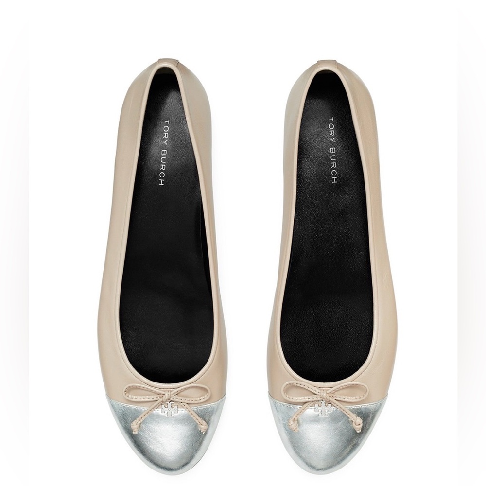 Tory Burch Cap Toe Ballet Flats - WORN ONCE Size 9 - Picture 3 of 9